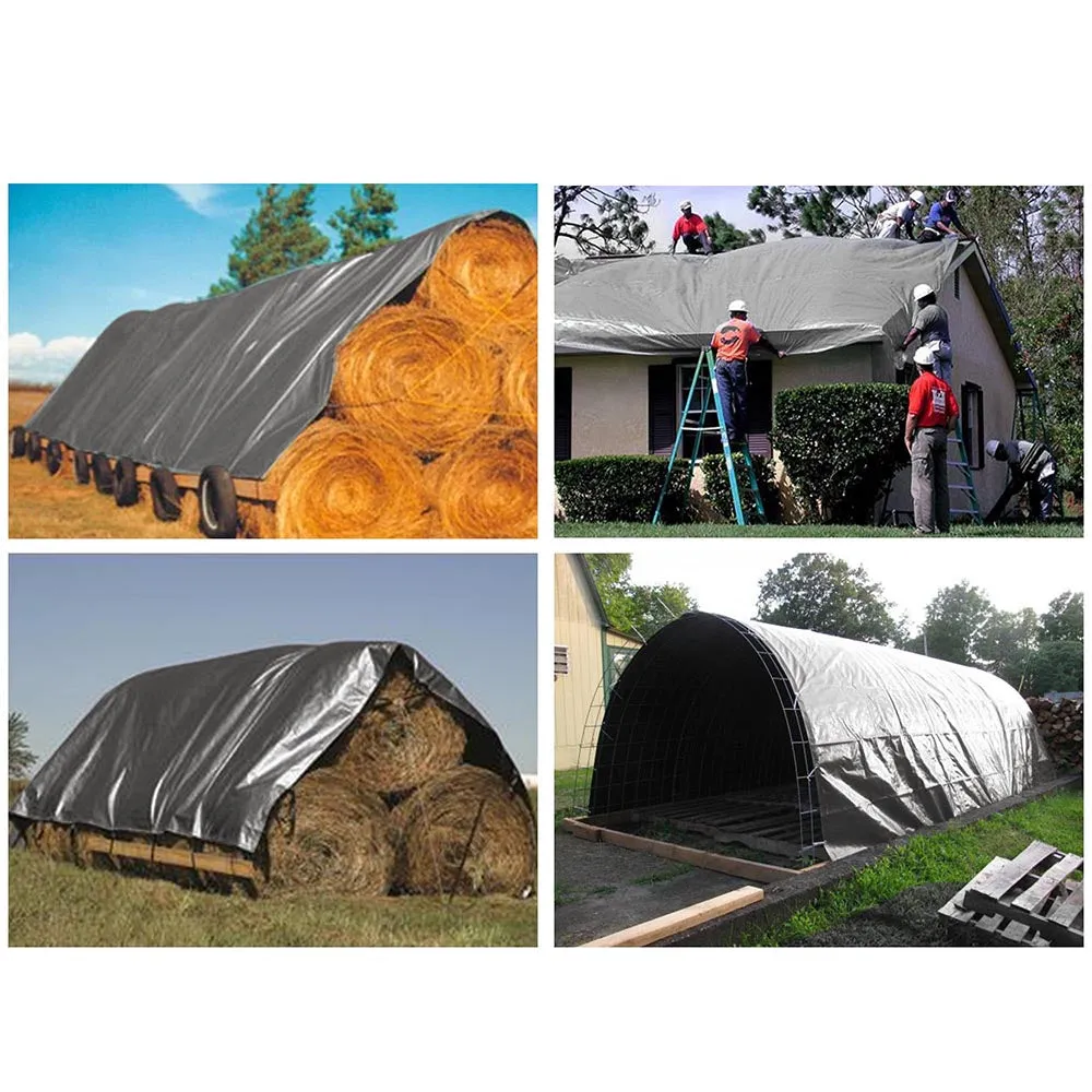 Yescom 24'x30' Heavy-Duty Poly Tarp Reinforced Canopy, Silver